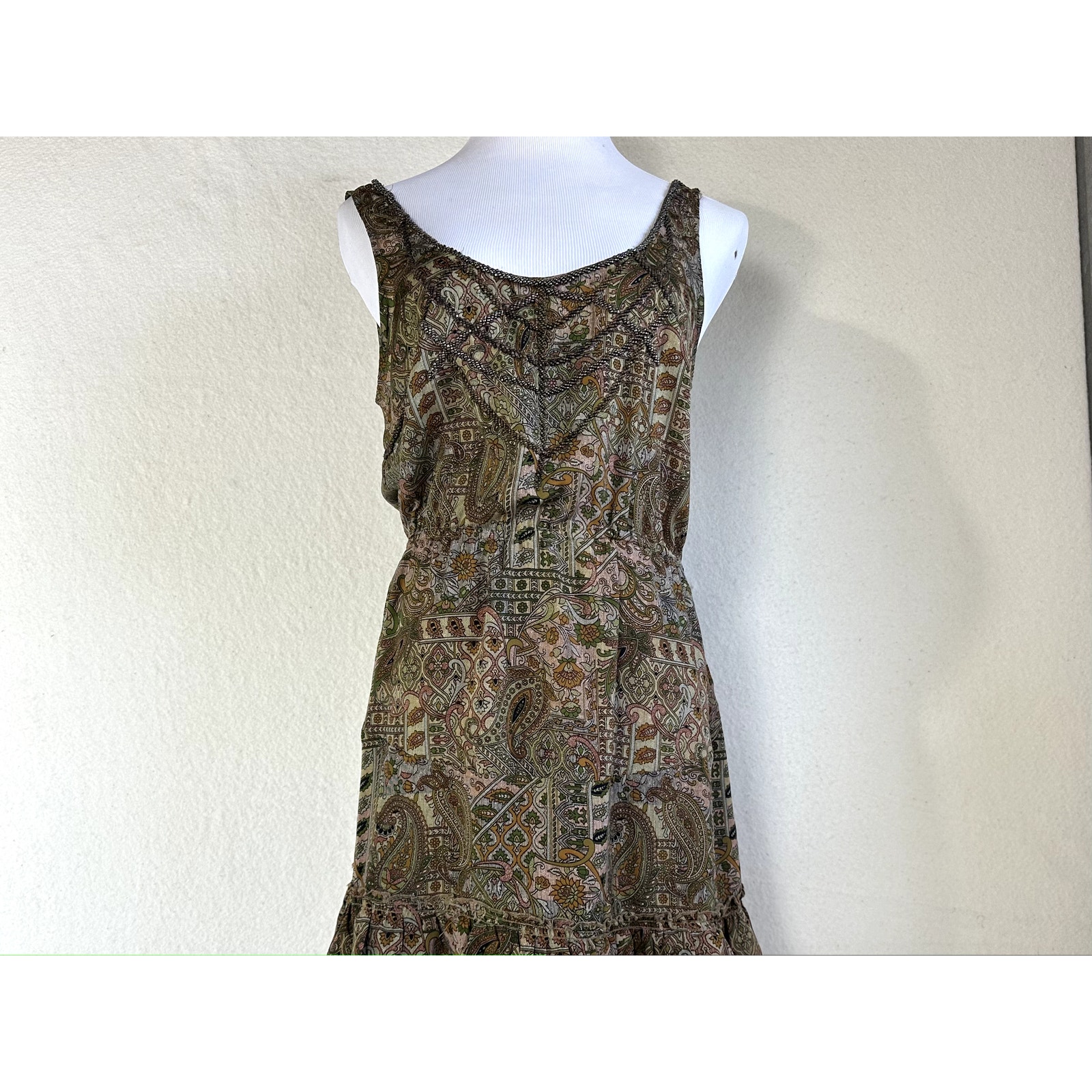 Urban Outfitters *Rare* Ecote Beaded Mini Dress With Pockets Sz M Bohochic